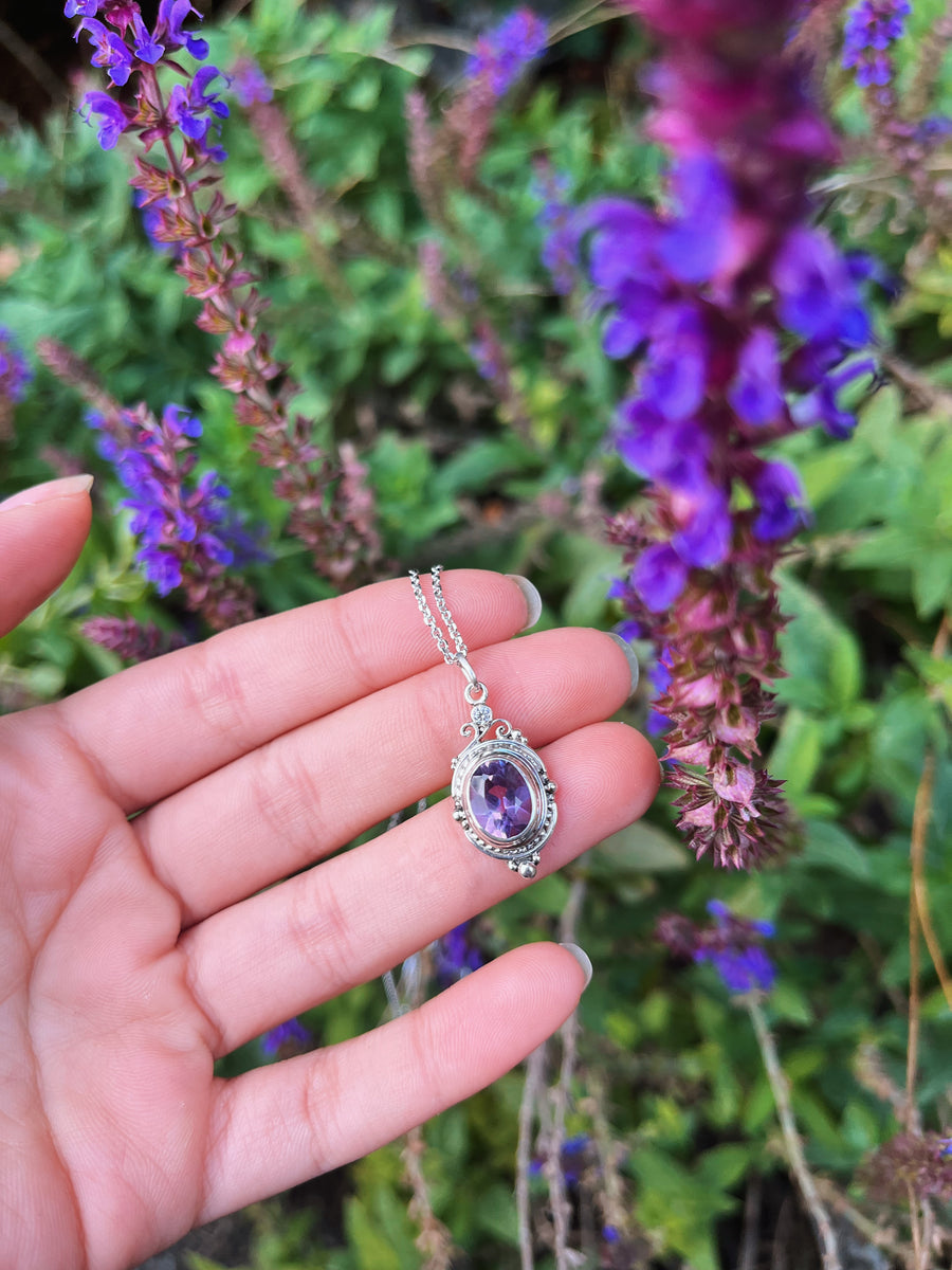 Amethyst with Swirls and Cubic Zirconia Rust & Shine Unique Shopps