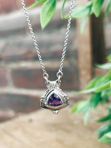 John Hiras: Trillion Cut Amethyst Necklace