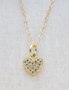 Gold Tiny CZ Heart