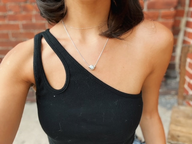 Simple Slide Necklace with CZ