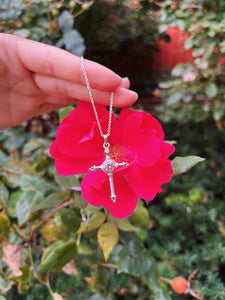 Simple Cross with Pink CZ