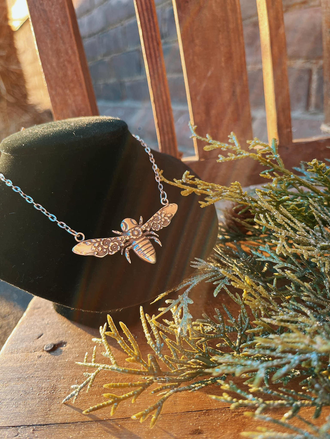 Sterling Silver Bee Spoon Necklace