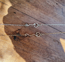 Load image into Gallery viewer, Long Swirl Gold Filled and Sterling Silver Anklets
