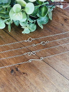 Long Swirl Gold Filled and Sterling Silver Anklets