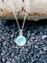 Load image into Gallery viewer, Silver Round Aqua Chalcedony Necklace
