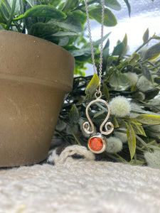 Chad Miller Orange CZ Swirl Necklace