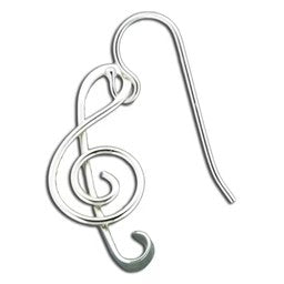 Music Note Earring Sterling Silver