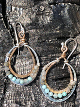 Load image into Gallery viewer, Amazonite Bronze Earrings
