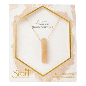 Citrine Stone of Good Fortune Necklace
