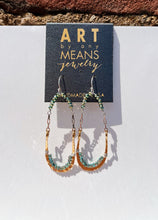 Load image into Gallery viewer, Green Crystal Hoop Earrings
