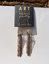 Load image into Gallery viewer, Aquamarine Chain Rain Earrings
