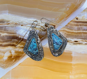 Turquoise Reticulated Earrings