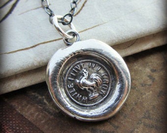 While I Live I'll Crow Wax Seal Necklace 20